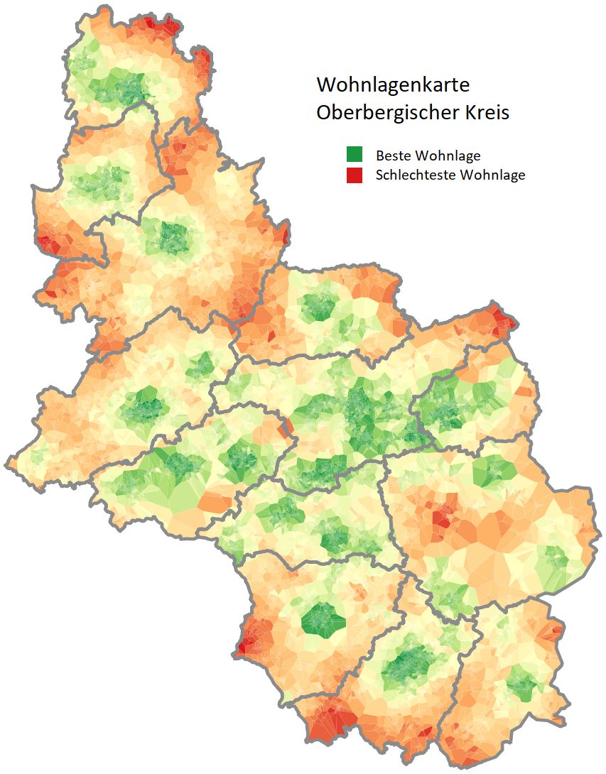 Aus Geodaten werden Wohnlagen - Kreisweiter Mietspiegel für die Oberbergischen Städte und Gemeinden       
